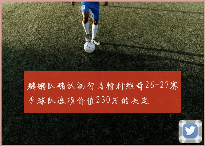 鹈鹕队确认执行马特科维奇26-27赛季球队选项价值230万的决定